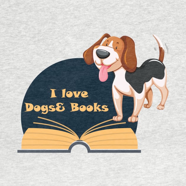 I Love Dogs& Books by Maha Fadel Designs